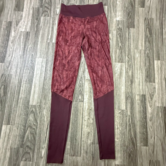 JoyLab Burgundy Textured High Rise Leggings Extra Small XS Stretchy Workout Pant - Picture 1 of 5
